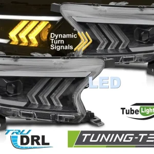 Výprodej FORD RANGER V 2016-2022 - přední LED světla TUBE černá