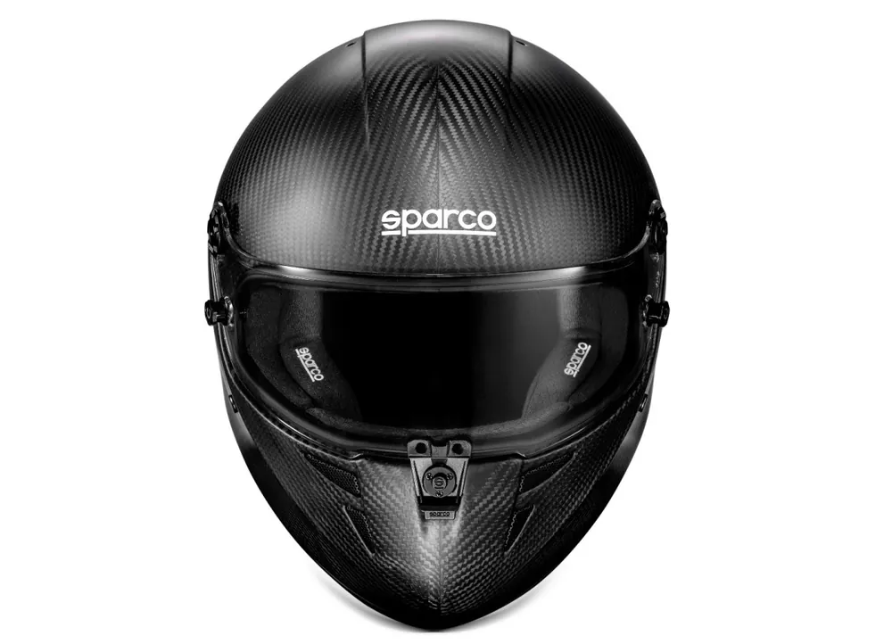 Kartingová karbonová helma Sparco STEALTH Carbon, s homologací FIA, barva černá Nová Kolekce