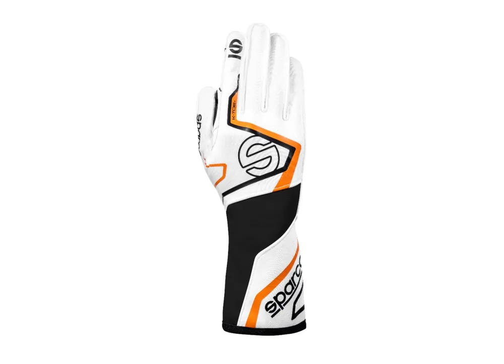 Kartingové rukavice Sparco K-TIDE+, s homologací FIA, barva bílo-oranžová Nízká Cena