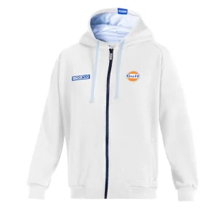 Sparco mikina na zip s kapucí Gulf, barva bílá Ověřený