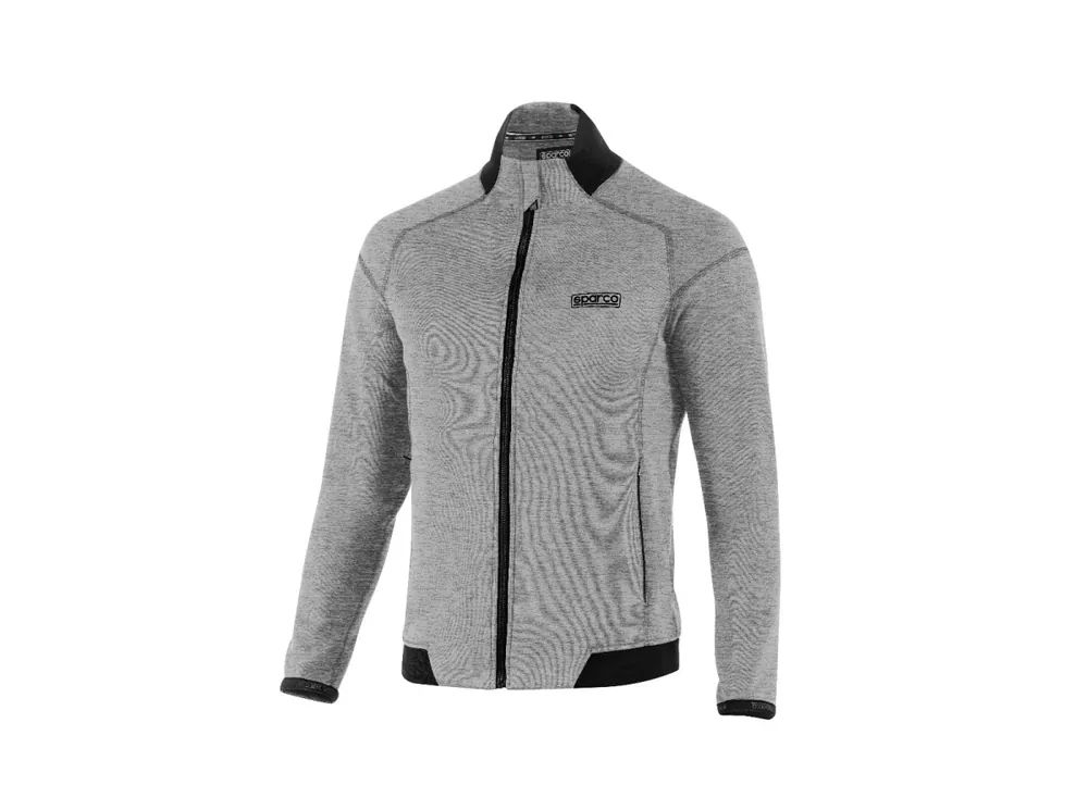 Top Prodej Sparco sportovní lehký svetr na zip s kapucí, barva šedá