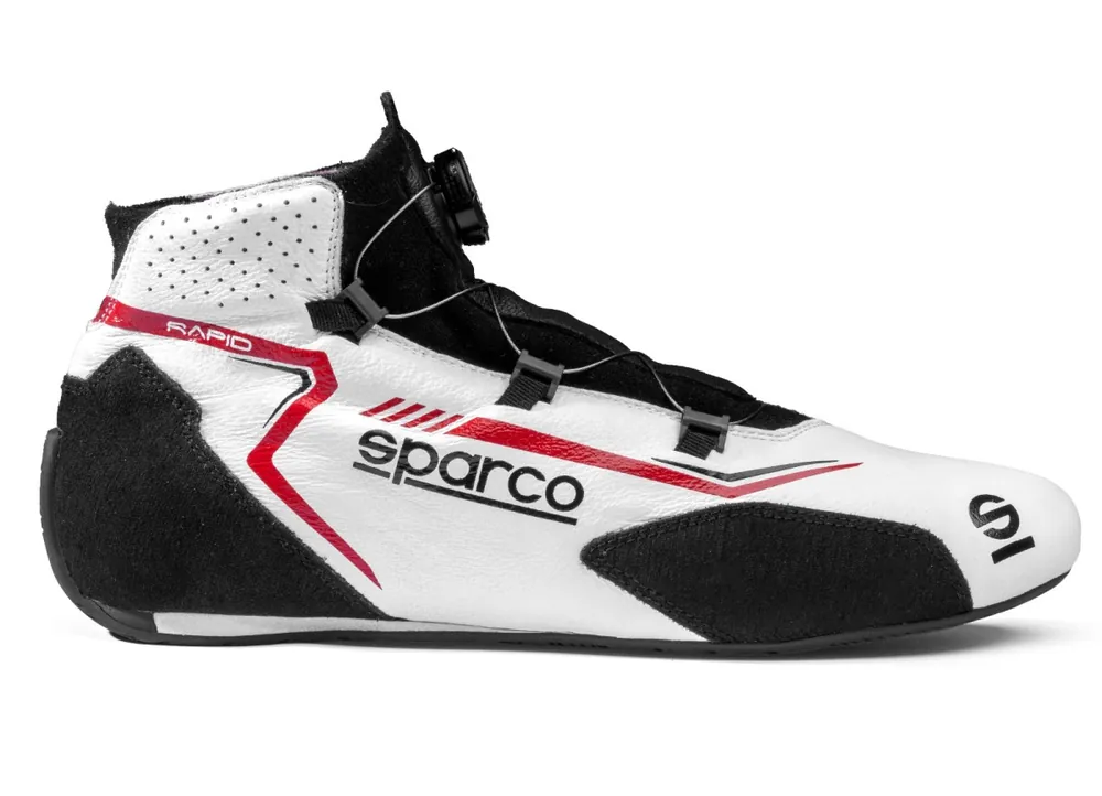 Hit Sezóny Závodní boty Sparco RAPID s otočným mechanismem zapínání, s homologací FIA, barva bílo-červená