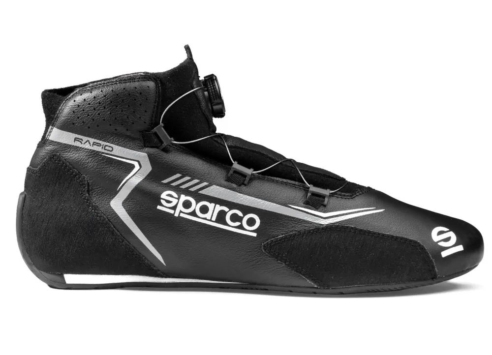 Sezónní Sleva Závodní boty Sparco RAPID s otočným mechanismem zapínání, s homologací FIA, barva černo-šedá