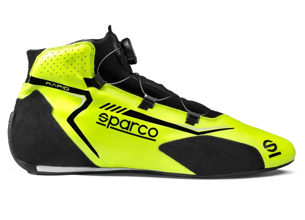 Přímo Od Výrobce Závodní boty Sparco RAPID s otočným mechanismem zapínání, s homologací FIA, barva žluto-černá