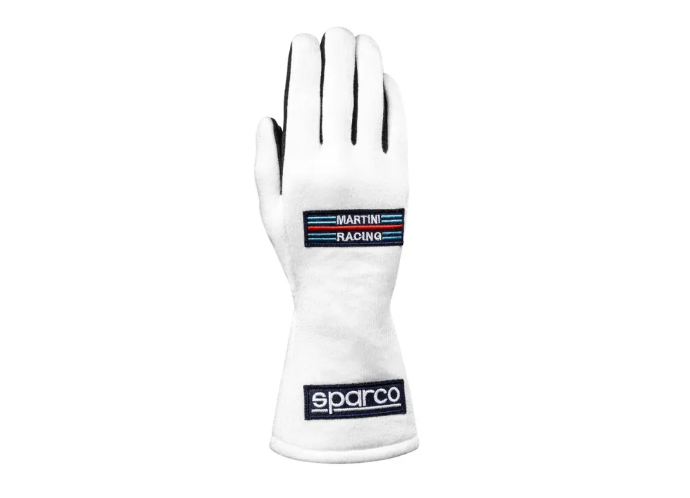 Vrácení Zdarma Závodní rukavice Sparco Land, homologace FIA a SFI, barva bílá - Martini Racing
