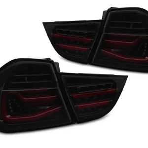 Zlevněný BMW E90 2009-2011 - zadní LED BAR světla ČERNÉ KOUŘOVÉ SEQ