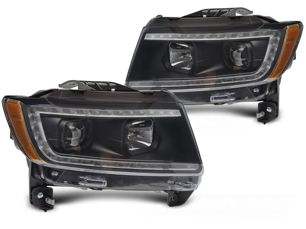 Vysoce Kvalitní CHRYSLER JEEP GRAND CHEROKEE 2011-2013 - přední světla TUBE ČERNÁ