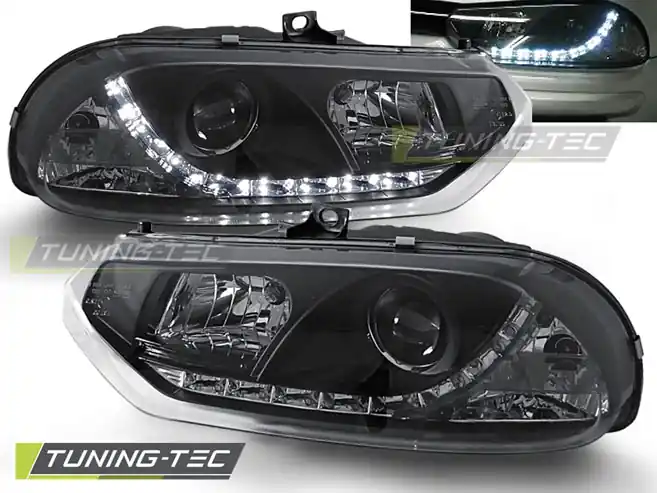Přední čirá LED světla Alfa Romeo 156 (1997 - 2003) - černé Nízká Cena