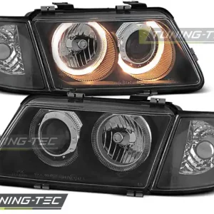 Přední čirá světla Audi A3 (1996 - 2000) - černé - Angel Eyes Nová Kolekce
