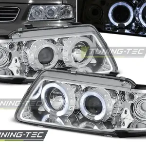 Sleva Přední čirá světla Audi A3 (1996 - 2000) - chromované - Angel Eyes