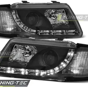Rychlé Dodání Přední čirá LED světla Audi A3 (1996 - 2000) - černé