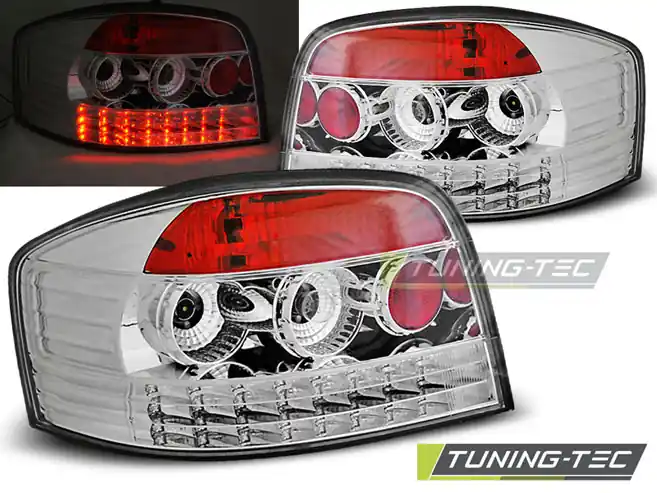 Zadní čirá LED světla Audi A3 (2003 - 2008) - chromované Speciální Cena