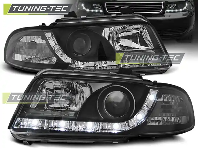 Finální Výprodej Přední čirá LED světla Audi A4 (1994 - 1998) - černé