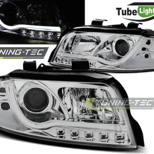 Akční Cena Přední čirá LED světla Audi A4 (2000 - 2004) - Tube Light - chromované