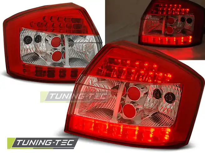 Novinka Zadní čirá LED světla Audi A4 (2000 - 2004) - červené