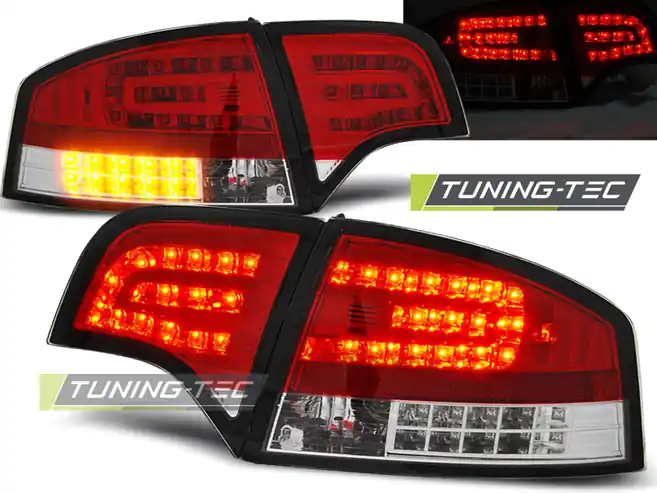 Zadní čirá LED světla Audi A4 (2004 - 2007) - červené Omezená Nabídka