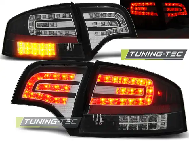 Zadní čirá LED světla Audi A4 (2004 - 2007) - černé Vrácení Zdarma