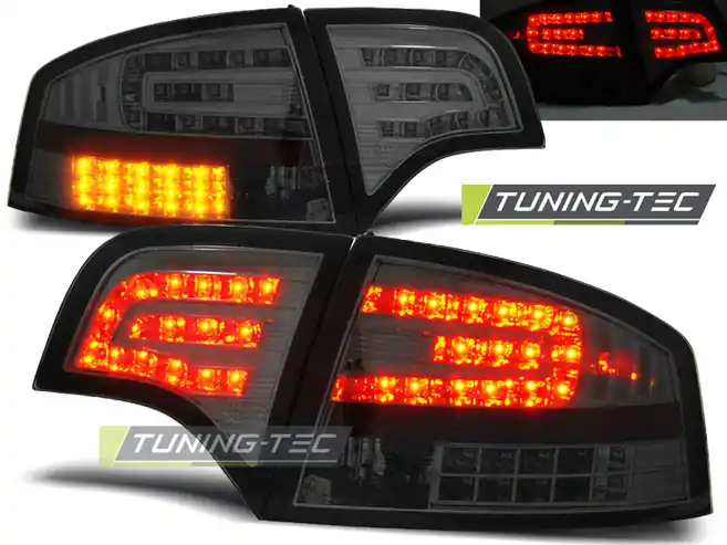 Víkendová Akce Zadní čirá LED světla Audi A4 (2004 - 2007) - kouřové