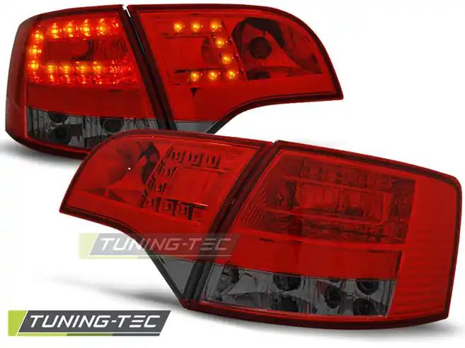 Nejprodávanější Zadní čirá LED světla Audi A4 Avant (2004 - 2008) - červené kouřové