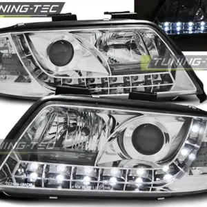 Značkový Přední čirá LED světla Audi A6 (1997 - 2001) - chromované