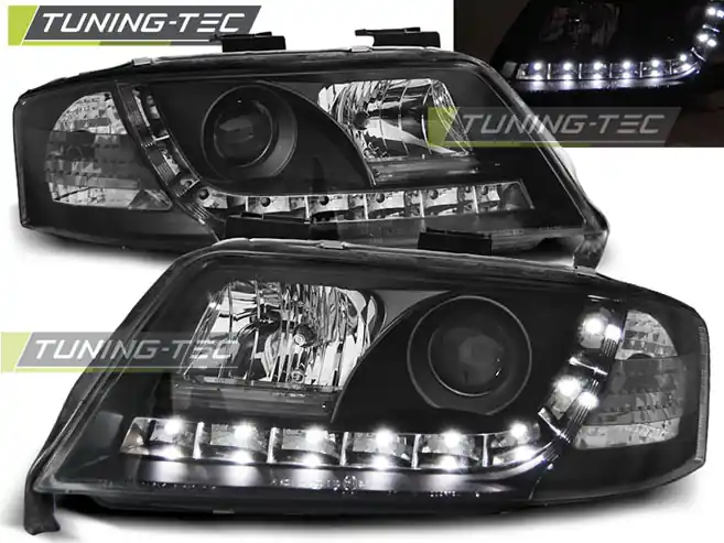 Přední čirá LED světla Audi A6 (2001 - 2005) - černé Nakupujte Hned