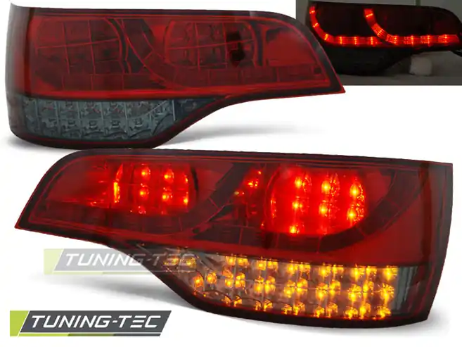 Autentický Zadní čirá LED světla Audi Q7 (2005 - 2009) - červené kouřové