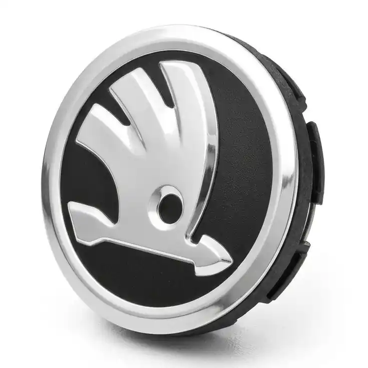Středová krytka hliníkových kol ŠKODA, originál, chromované logo Top Prodej