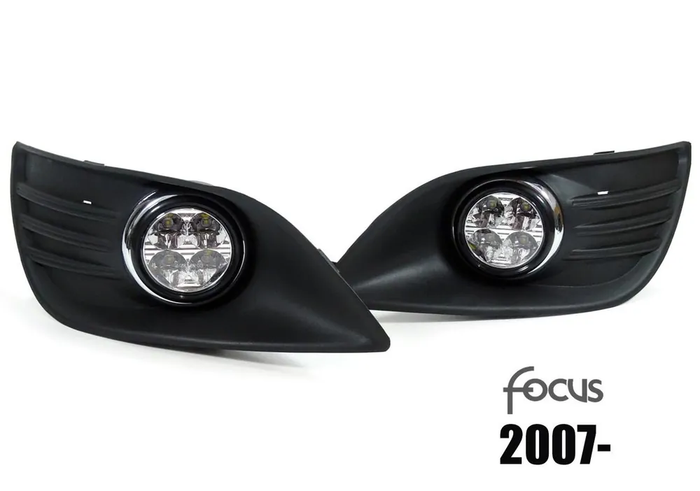 Tovární Cena Denní svícení Ford Focus II Facelift (2007- 2012) s mřížkou do nárazníku - 4 LED - Amio