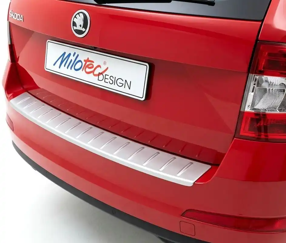 Autentický Plastový kryt prahu zadních dveří Škoda Octavia III Combi (2013 - 2017) stříbrný MILOTEC