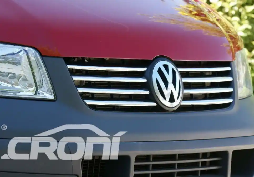 Pouze Dnes Nerezové lišty na přední masku Volkswagen T5 (2003 - 2009) - sada 8 ks - Croni
