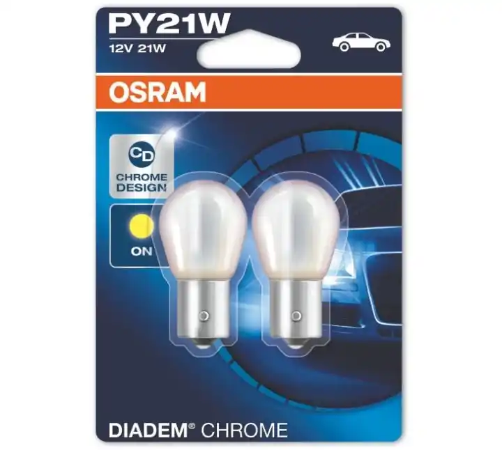 Akce Žárovky OSRAM 21W BAU15S DIADEM CHROME do blinkrů, 2 ks