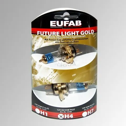 Žárovky H4 Eufab Future Light Gold Plus 50% (2 ks) Bezpečná Platba